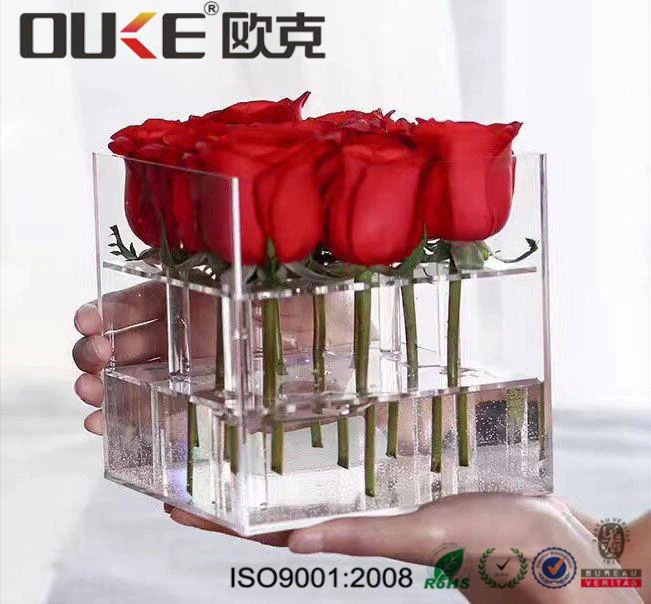 Chinese Supplier Factory Custom Clear Acrylic Display Box For Flowers