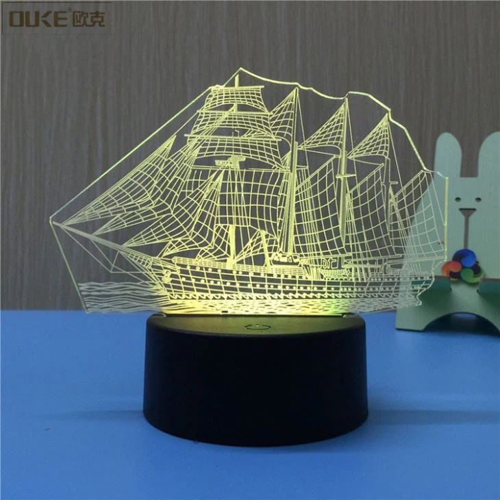 Custom Boat Sharp Acrylic Led Lamp Display