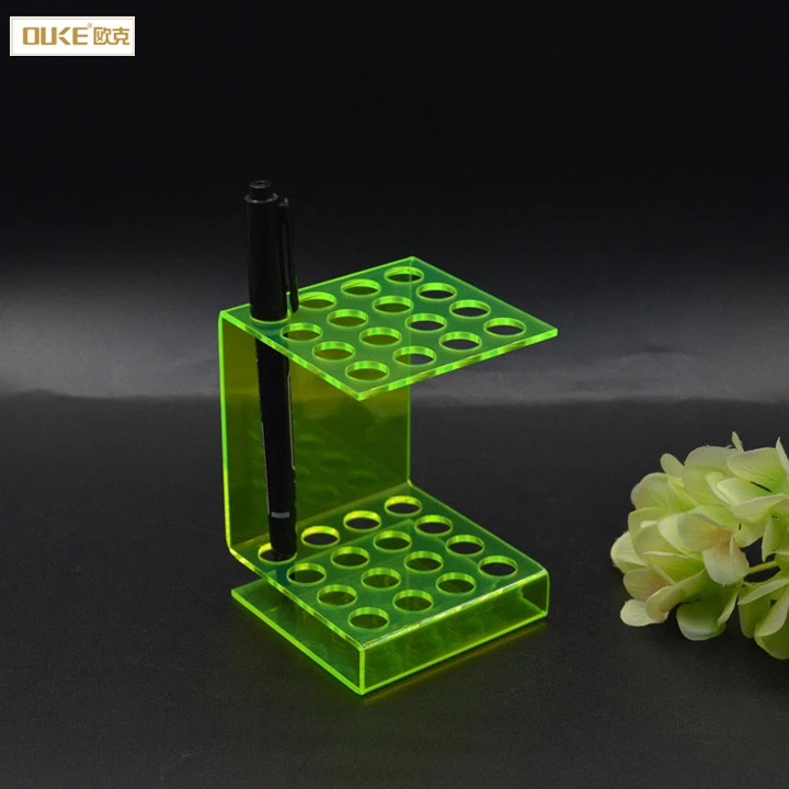 Custom Yellow Acrylic Desk Pen Holder