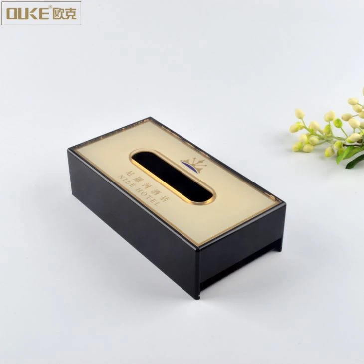Hotel Useful Black Acrylic Tissue Box