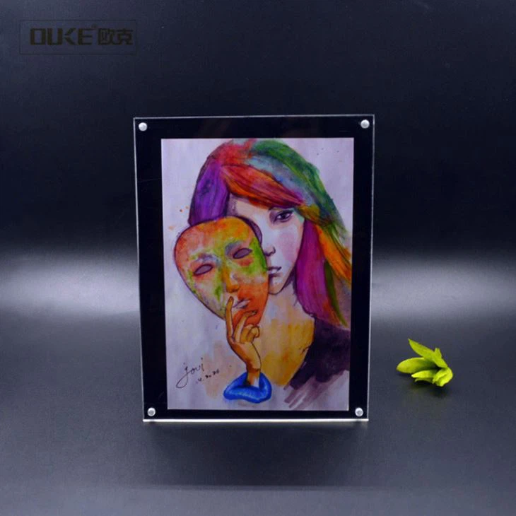 Manufacture Black Acrylic Bracket Picture Frames