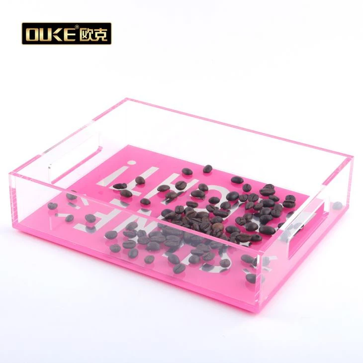 Big Pink Acrylic Tray For Food Storage