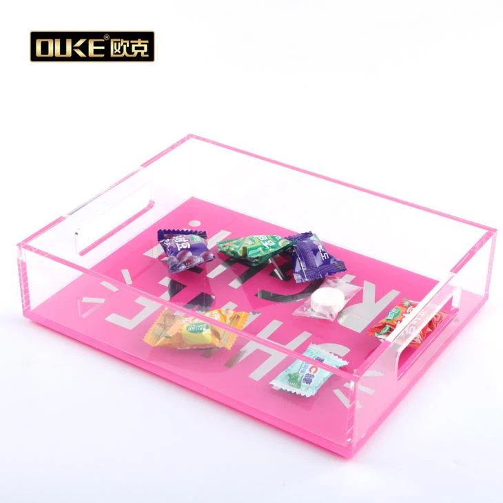 Big Pink Acrylic Tray For Food Storage